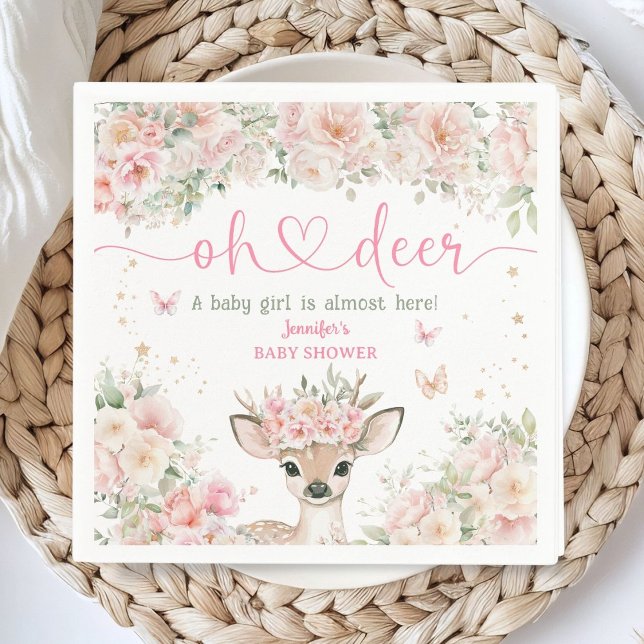 Serviette en papier rose blush pour Baby Shower Fi (Créateur téléchargé)
