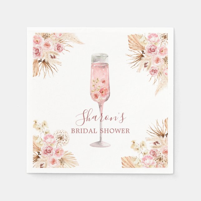 Serviette en papier Rose Bohème Rose Soiree pour l (Devant)