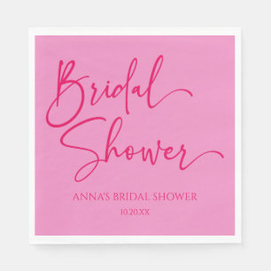 Serviette En Papier Rose Chaud Moderne Minimaliste Enterrement de Vie 