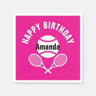 Serviette En Papier Rose clair J'aime le tennis