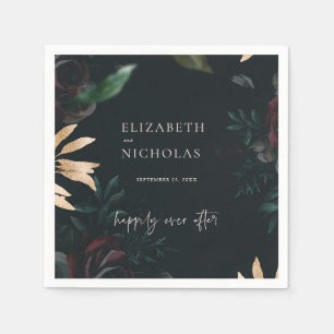 Serviette En Papier Rose de Bourgogne Velvet foncé   Mariage d'automne