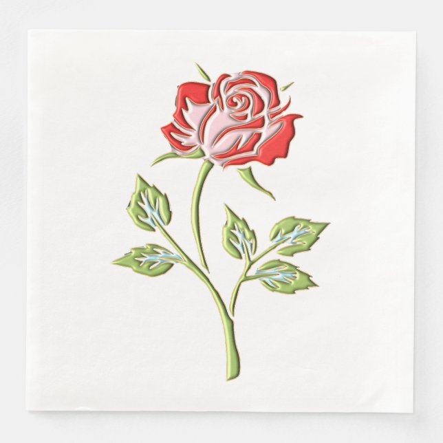 Serviette En Papier Rose de couleur simple (Devant)