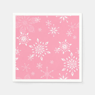 Serviette En Papier Rose de flocons de neige