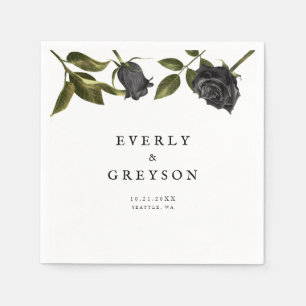 Serviette En Papier Rose d'Halloween foncé Mariage blanc