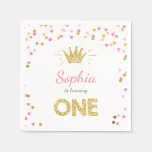 Serviette En Papier Rose d'or de serviette de papier d'anniversaire de