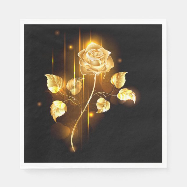 Serviette En Papier Rose d'or ( rose d'or ) (Devant)