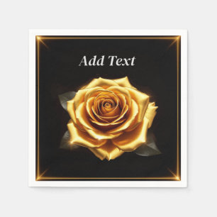 Serviette En Papier Rose dorée aux bordures lumineuses