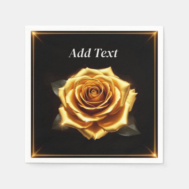 Serviette En Papier Rose dorée aux bordures lumineuses (Devant)