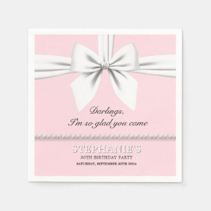 Serviette En Papier Rose élégant Tiffany Anniversaire Vaisselle