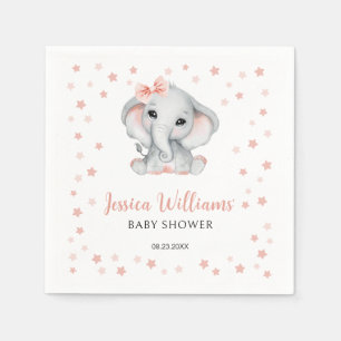 Serviette en papier Rose éléphant fille mignonne b