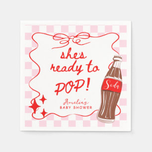 Serviette En Papier Rose Elle est prête à éclater Fête bébé Soda