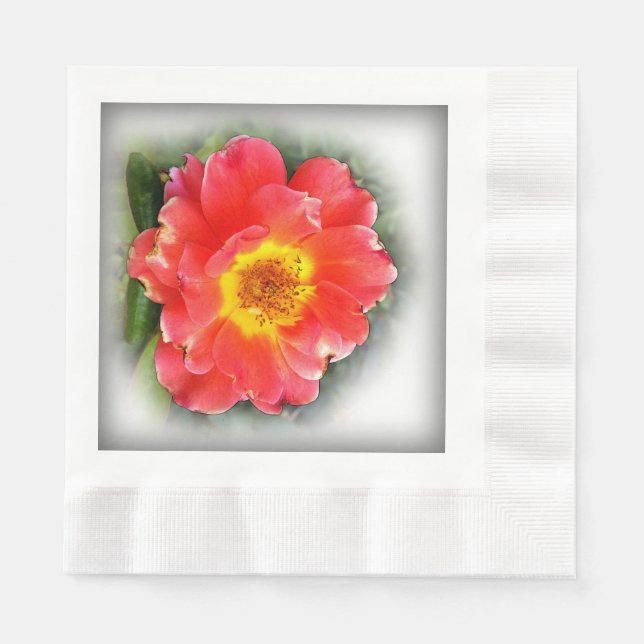 Serviette En Papier Rose en automne (Devant)