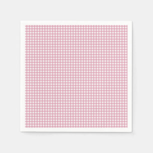Serviette En Papier Rose et blanc En vichy