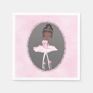 Serviette En Papier Rose et gris couture sombre ballerine fête d'anniv