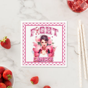 Serviette En Papier Rose et jolie floral cancer du sein
