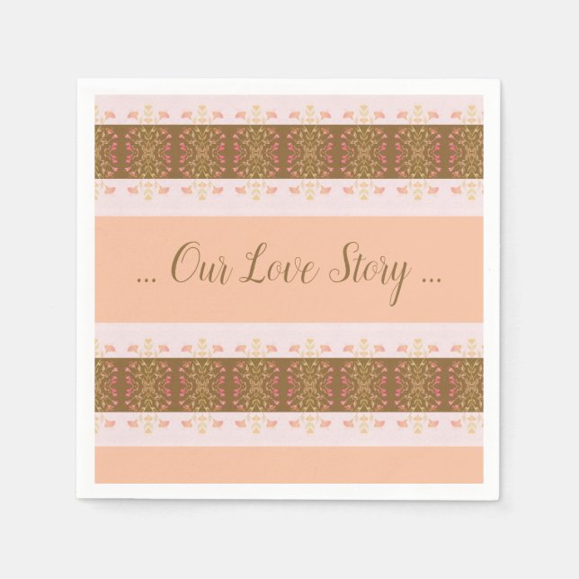 Serviette En Papier Rose Et Peach (Devant)