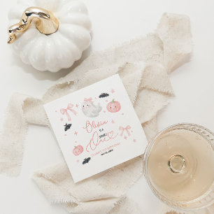 Serviette En Papier Rose Fête Fantomatique 1er Anniversaire Fantôme Mi