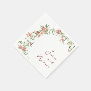 Serviette En Papier Rose Fleur Sauvage Rose Printanière Mariage