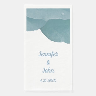 Serviette En Papier Rose Florale Bleue Poussiéreuse Élégante et Tendan