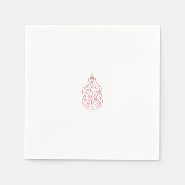 Serviette En Papier Rose foncé, Agany à chasse, Design décoratif (Devant)