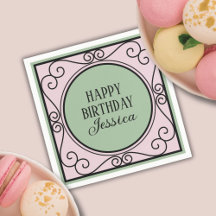 Rose Français Paris thème fille Anniversaire Papie