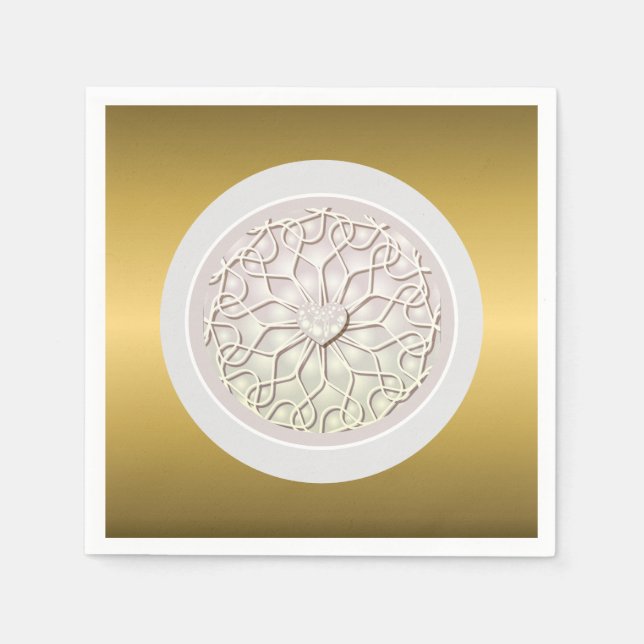 Serviette En Papier Rose géométrique Gold LOVE Motif de coeur (Devant)