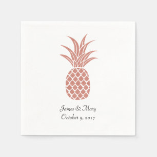 Serviette En Papier Rose Gold Ananas Mariage Cocktail Cocktail Napkins
