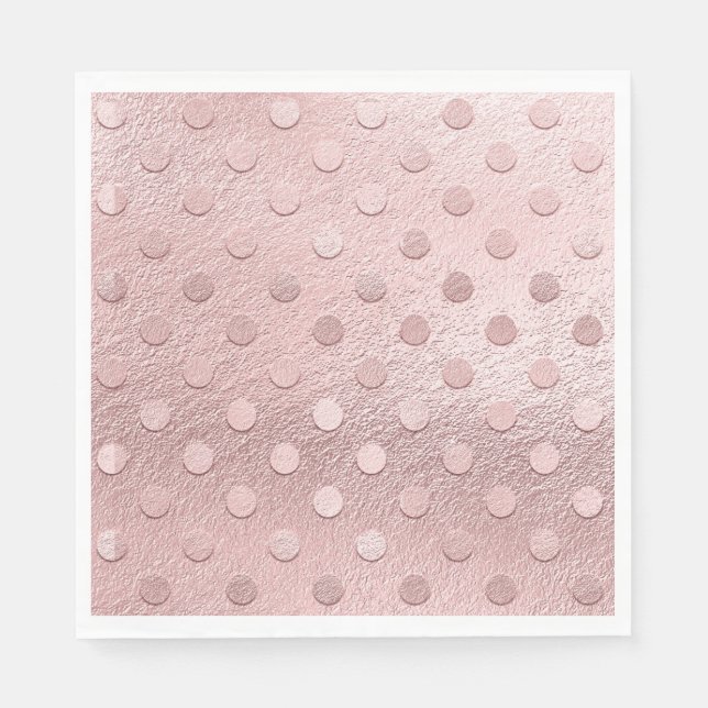 Serviette En Papier Rose Gold Blush Rose Taches  (Devant)