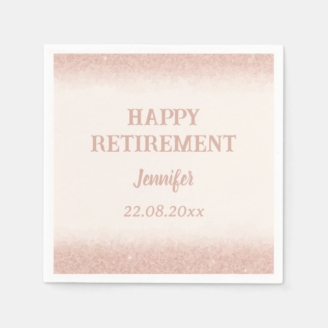 Serviette En Papier Rose Gold Bonne retraite (Devant)