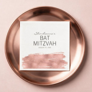 Serviette en papier Rose Gold Brushstroke Bat Mitz