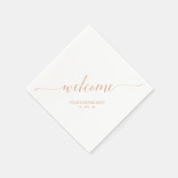 Rose Gold Élégant Lettrage De Bienvenue De Fête