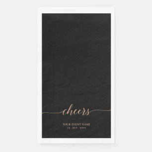 Serviette En Papier Rose gold Élégant Lettrage de style Acclame l'évén