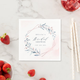 Serviette En Papier Rose Gold Poussière Bleu Verdure Enterrement de Vi