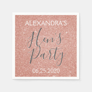Serviette En Papier Rose Gold Sparkle Parties scintillant Hen's Party