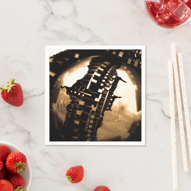 Serviette En Papier Rose Gold Steampunk (En situation)