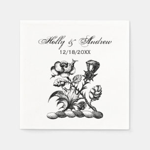Serviette En Papier Rose Héraldique & Chardon Blason Emblème de Crête