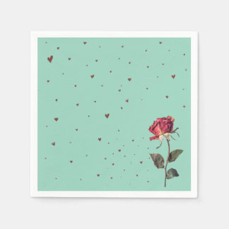 Serviette En Papier rose imprimée rouge clair 