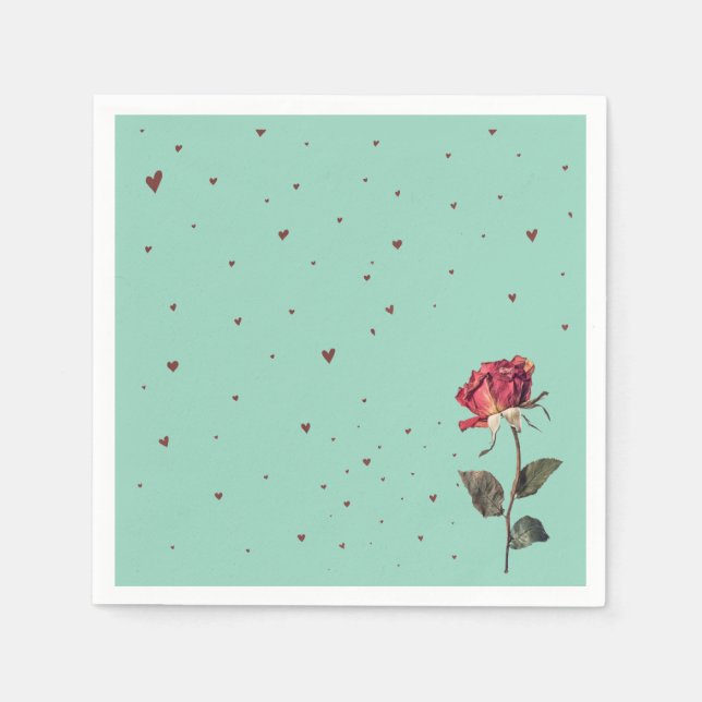Serviette En Papier rose imprimée rouge clair  (Devant)