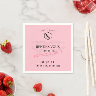 Serviette En Papier Rose inspirée de Veuve personnalisée