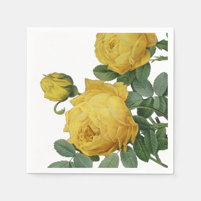 Serviette En Papier rose jaune vintage (Devant)