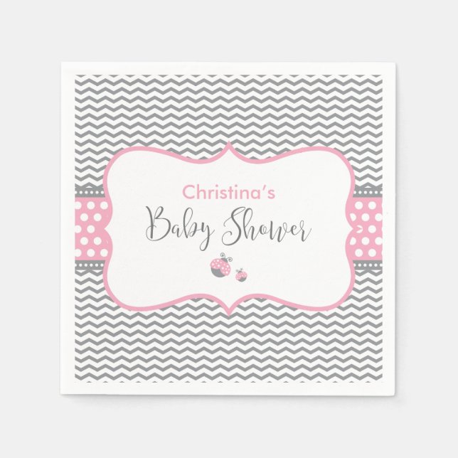 Serviette En Papier Rose Ladybug (Devant)