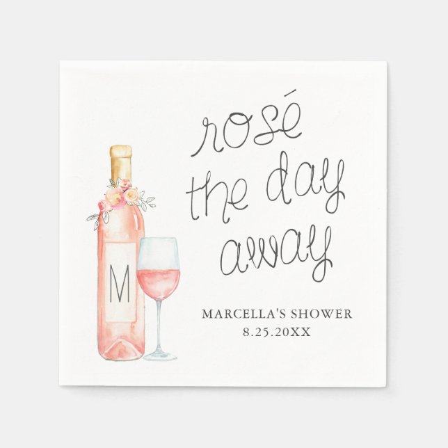 Serviette En Papier Rosé le jour d'absence de Brunch nuptial (Devant)