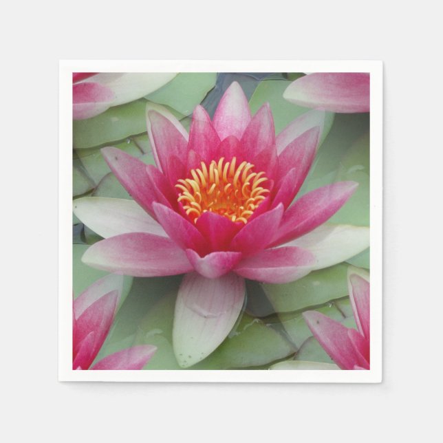 Serviette En Papier Rose Lotus Water Lily (Devant)