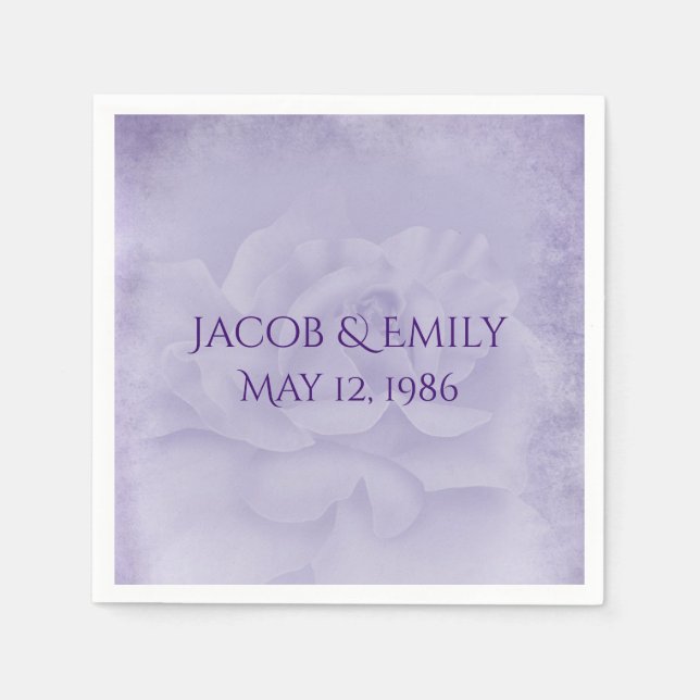 Serviette En Papier Rose Mariage Lavender (Devant)