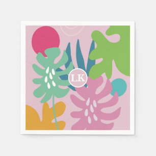 Serviette En Papier Rose moderne floral tropical nature girly boho