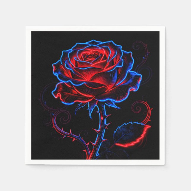 Serviette en papier Rose Néon (Devant)