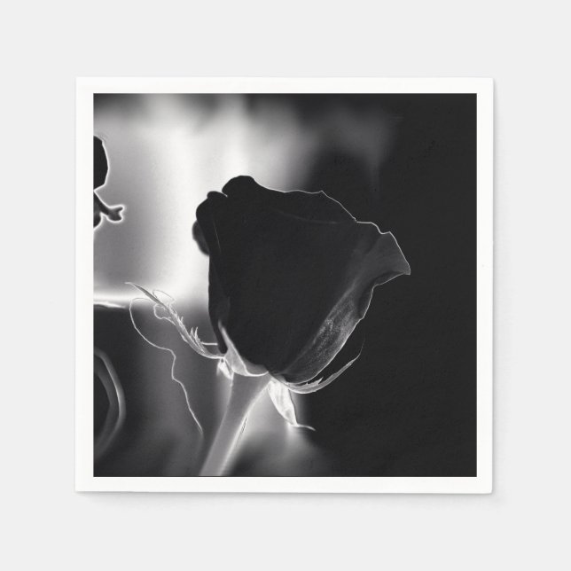 Serviette En Papier Rose Noire (Devant)