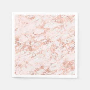 Serviette En Papier Rose or marbré Élégant Mariage moderne