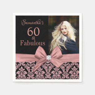 Serviette En Papier Rose or parties scintillant damask 60e anniversair