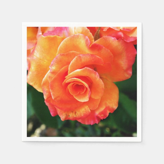 Serviette En Papier Rose orange (Devant)